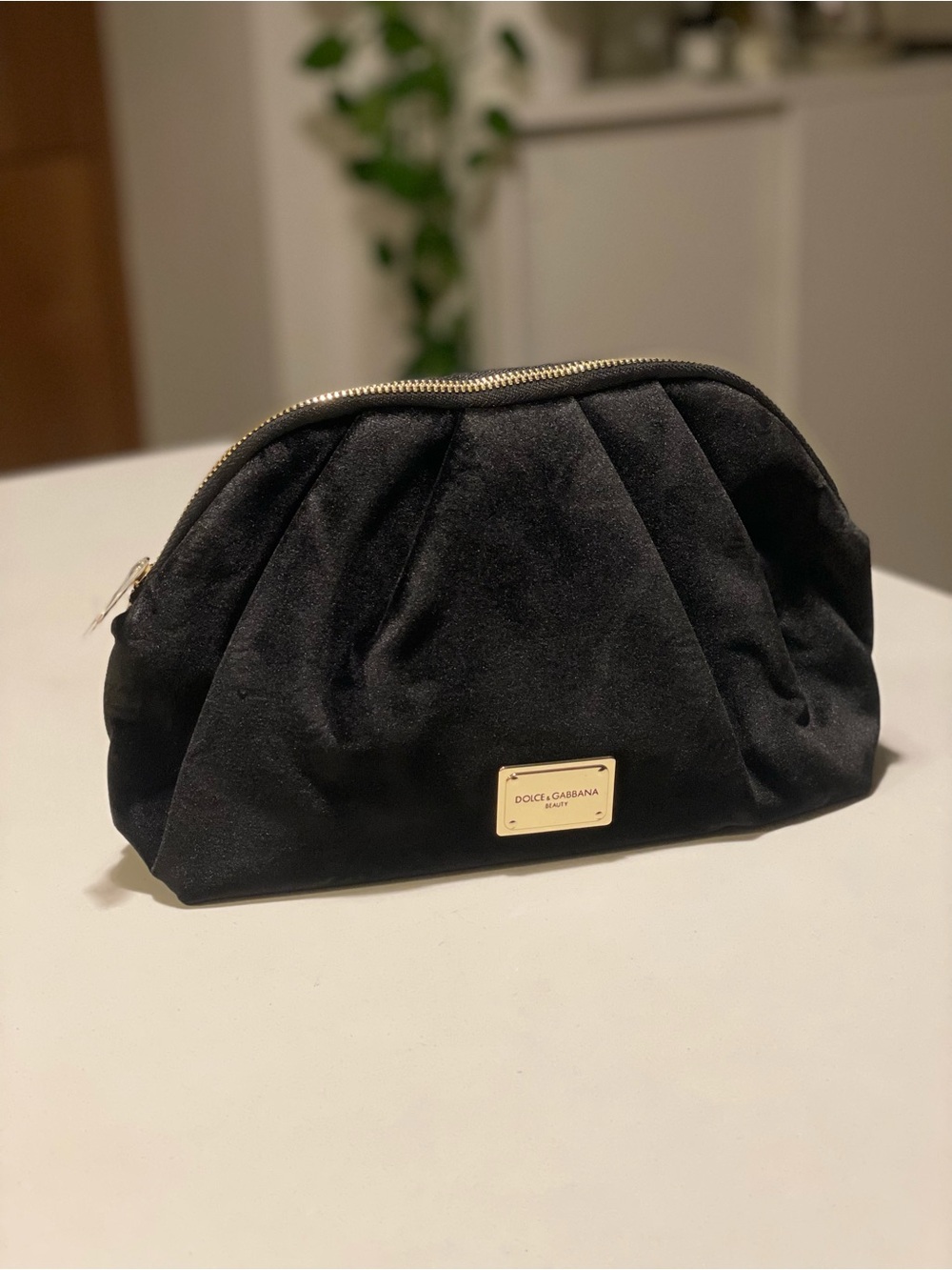 Dolce & Gabbana Beauty Black Velvet Cosmetic Pouch